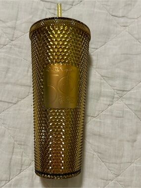 Walt Disney World 50th Anniversary Starbucks Gold Studded Tumbler